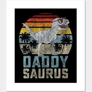 Daddysaurus T Rex Dinosaur Daddy Saurus Family Matching Posters and Art